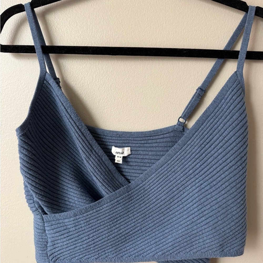 Aerie Blue Ribbed Camisole Top